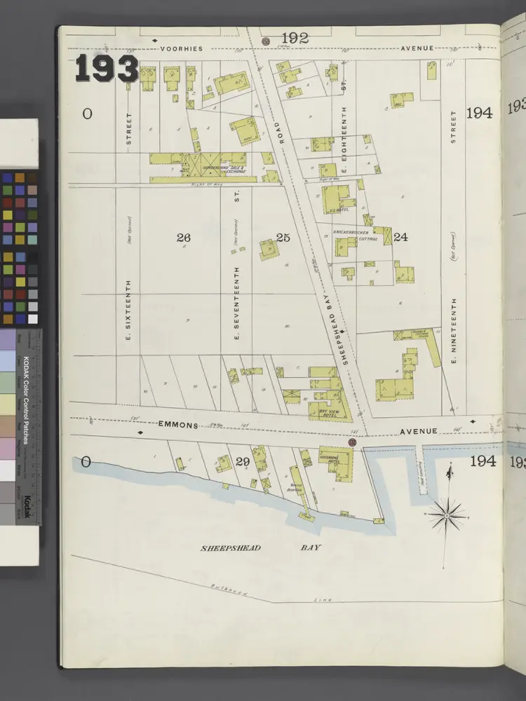 Brooklyn Vol B Plate No 193 Map Bounded By E 16th St Voorhies Ave