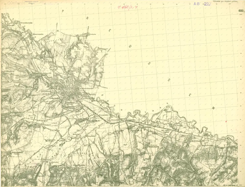 Voorbeeld van de oude kaart