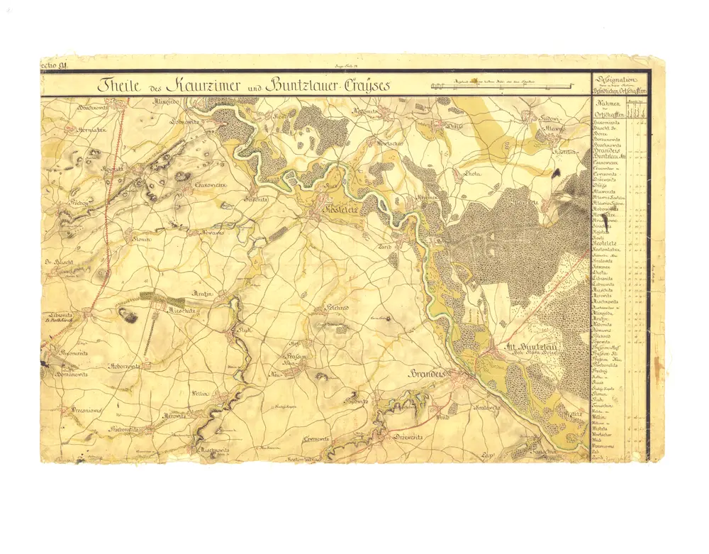 Voorbeeld van de oude kaart