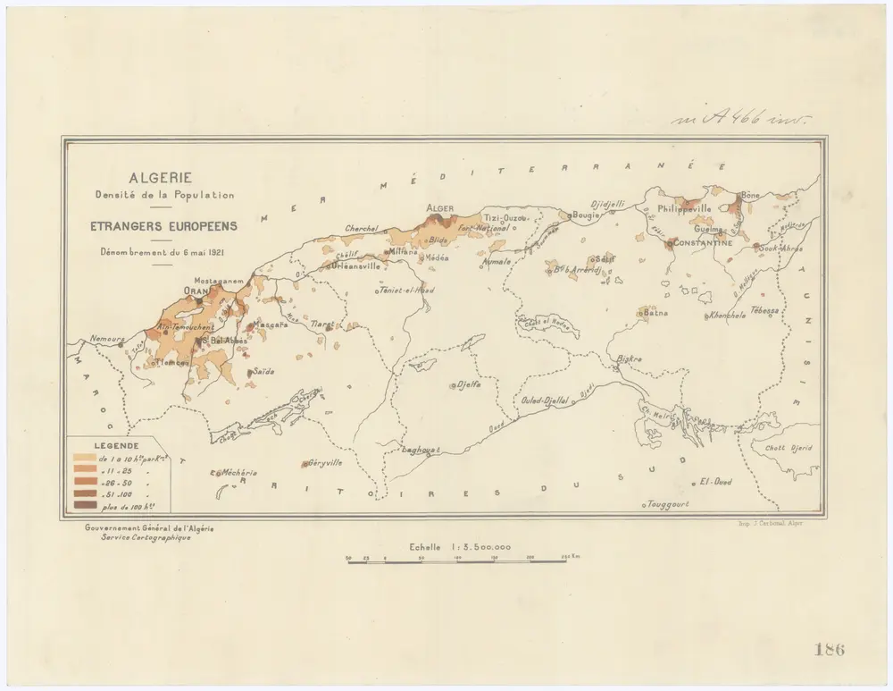 Voorbeeld van de oude kaart