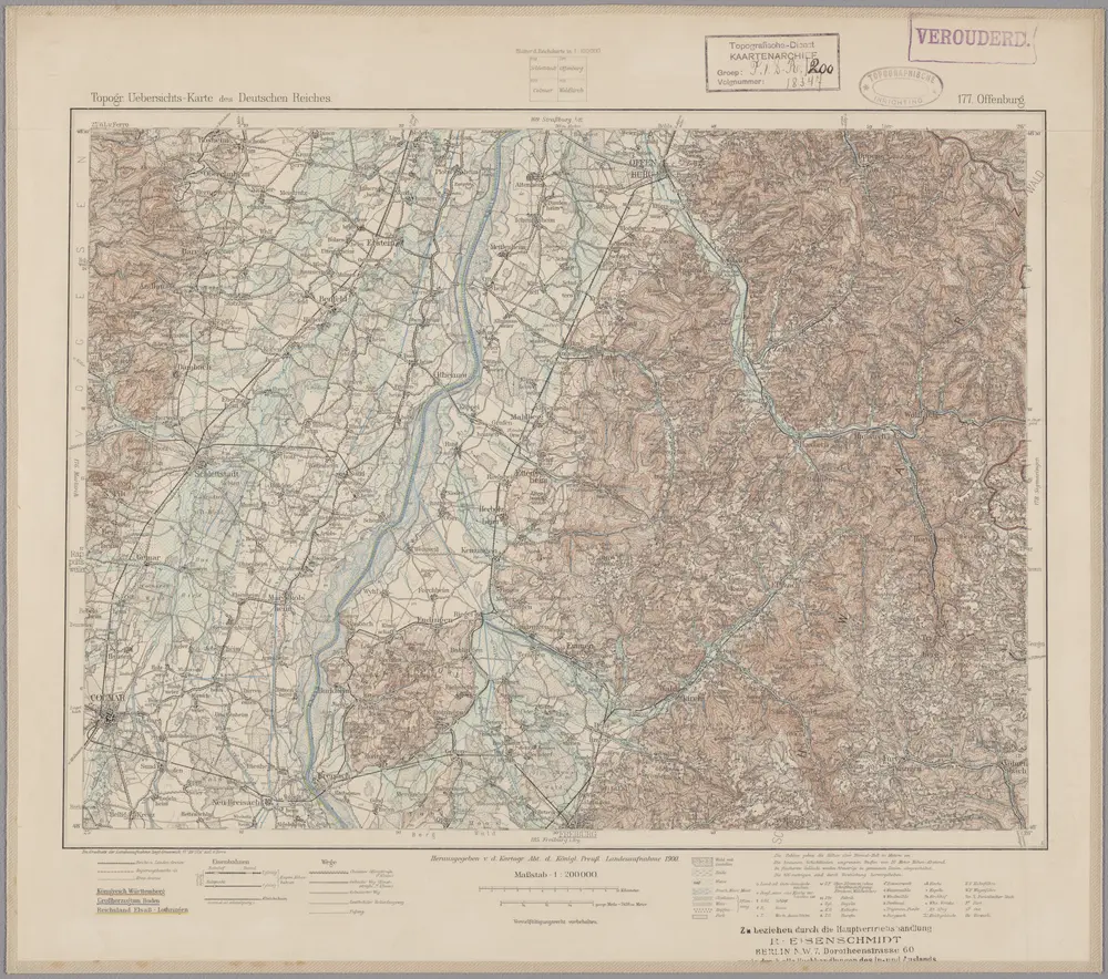 Voorbeeld van de oude kaart