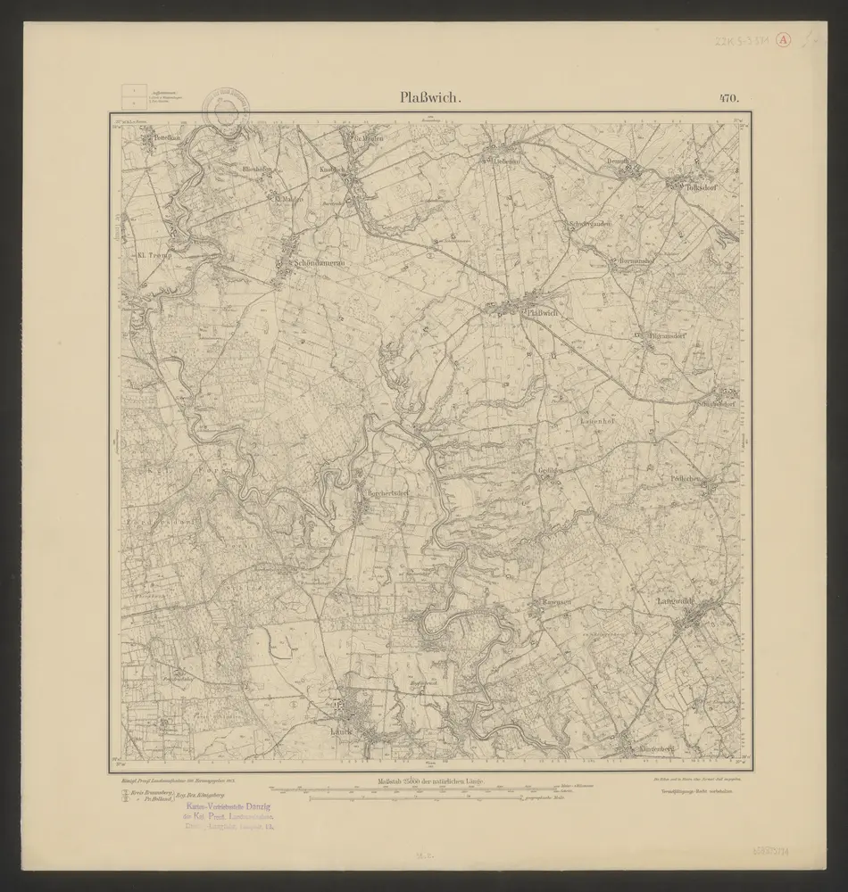 11825673 @ Topographische Karte 1:25 000 (Meßtischblatt) cz. wsch. (Ostdeutschland) /1870 - 1945/