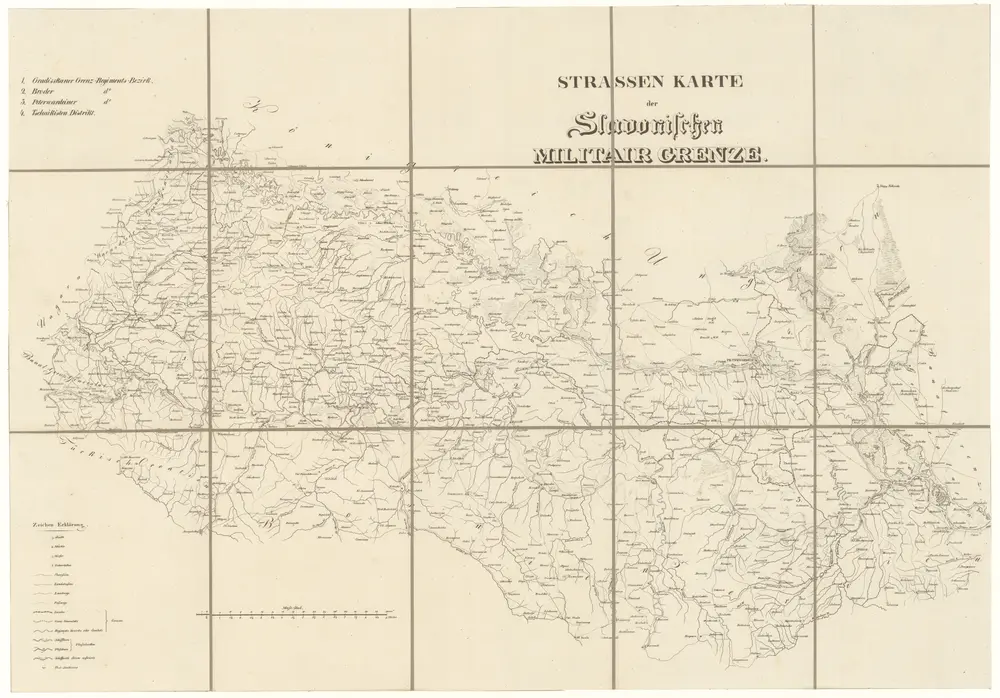 Strassen-Karte der Slavonischen Militair Grenze