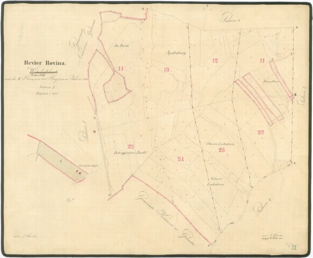 Voorbeeld van de oude kaart