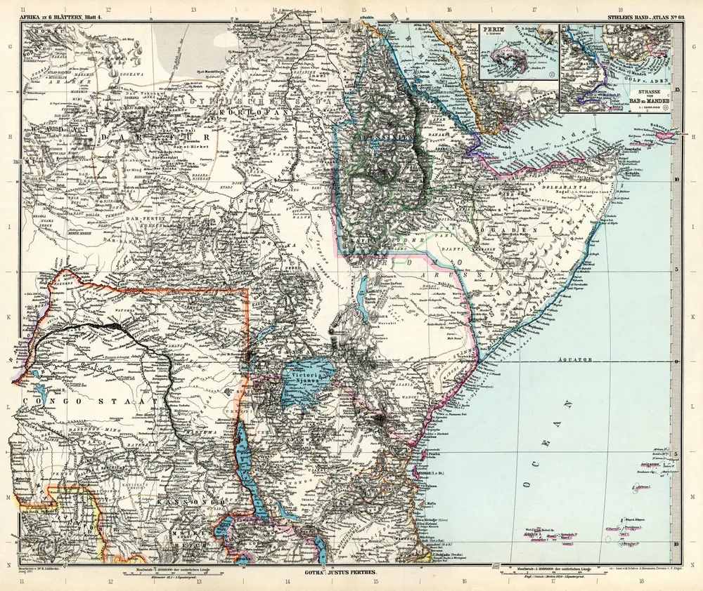 Afrika in 6 blättern, Blatt 4 - Stielers Handatlas - 1891- No 69