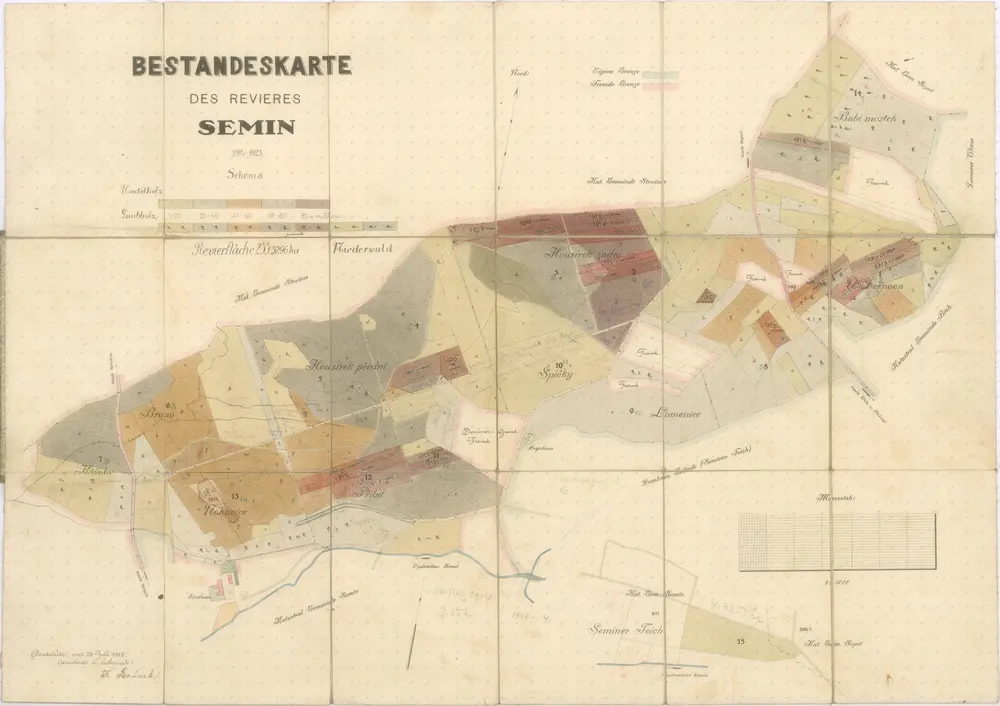 Porostní mapa revíru Semín