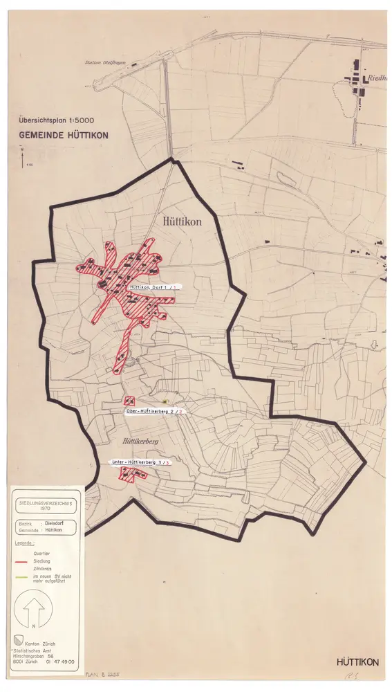 Voorbeeld van de oude kaart