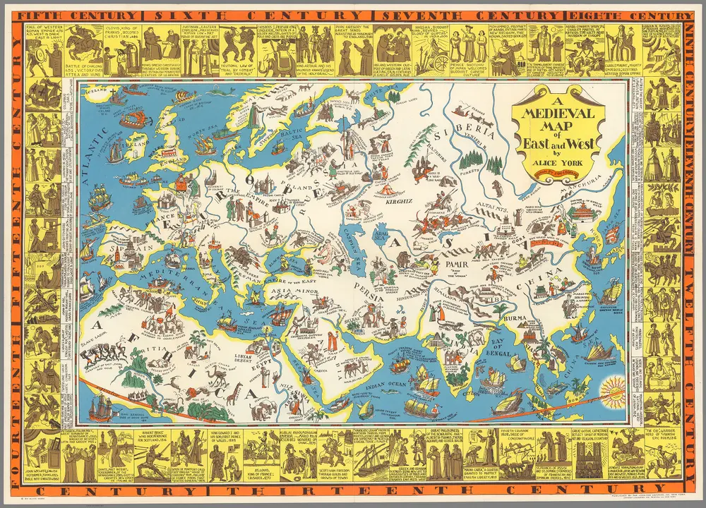 A medieval map of east and west.