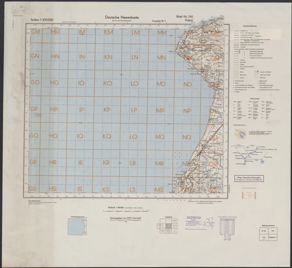 Voorbeeld van de oude kaart