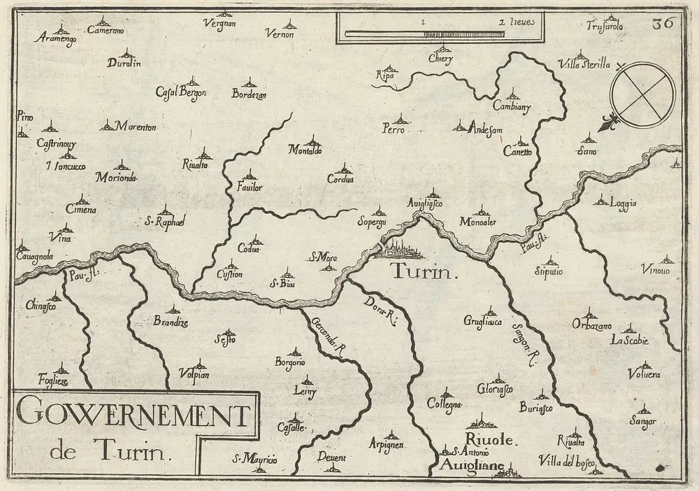 Voorbeeld van de oude kaart