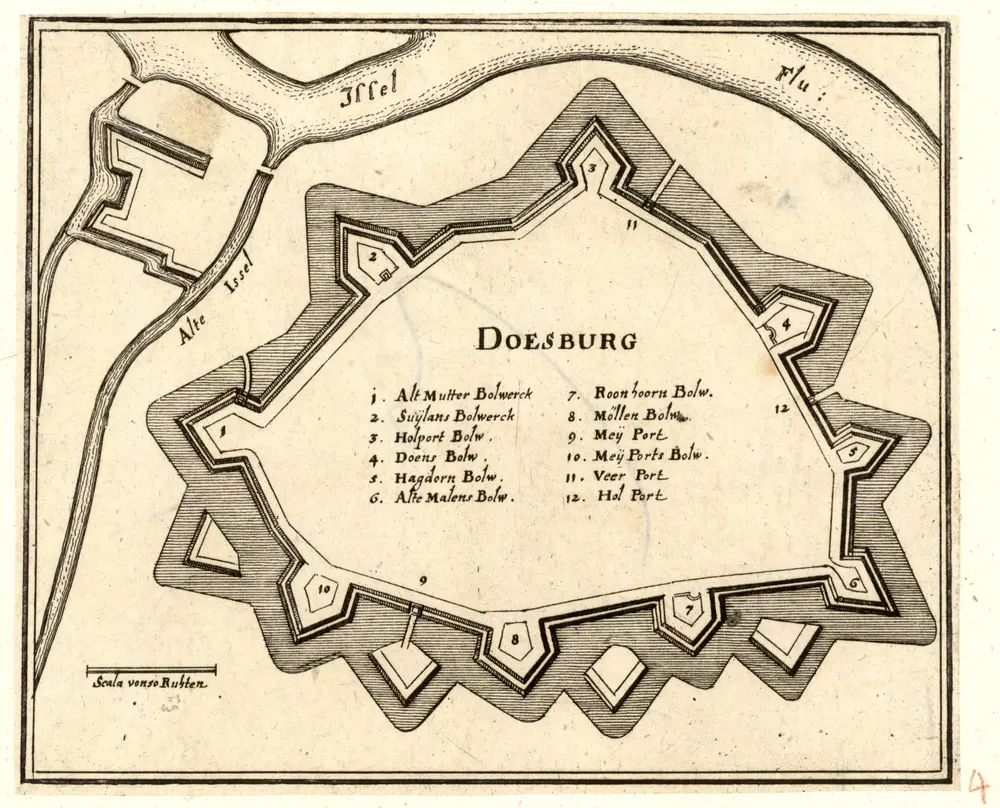 Voorbeeld van de oude kaart