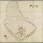 The Icqnographical draft of Castle Island where upon is built Her Maj.ties Castle and by Her Maj.ties Special Command named Castle William cituated in the bay of Boston three Miles S:E of ye town of Boston and South 3/4 of a Mile of ye Mean