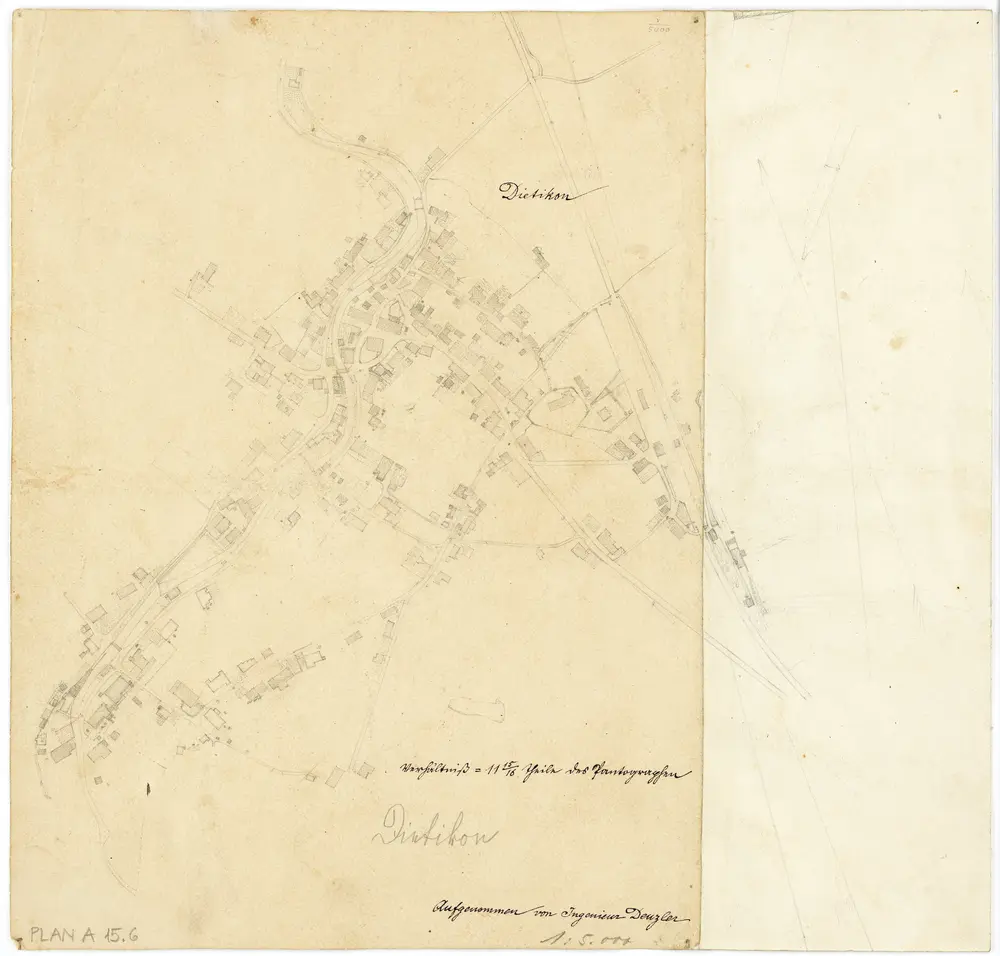 Vorlagen für die Topographische Karte des Kantons Zürich (Wild-Karte): Bezirk Zürich: Ortsplan: Dietikon