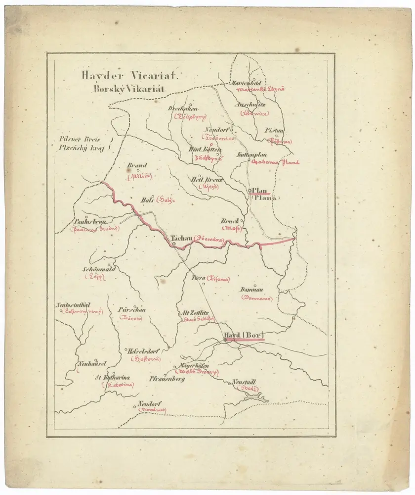 Voorbeeld van de oude kaart