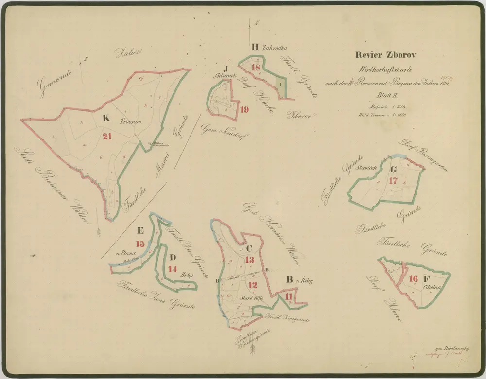 Voorbeeld van de oude kaart