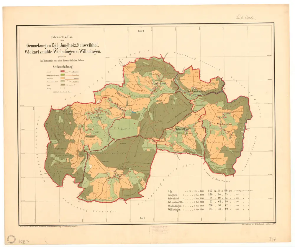 Voorbeeld van de oude kaart