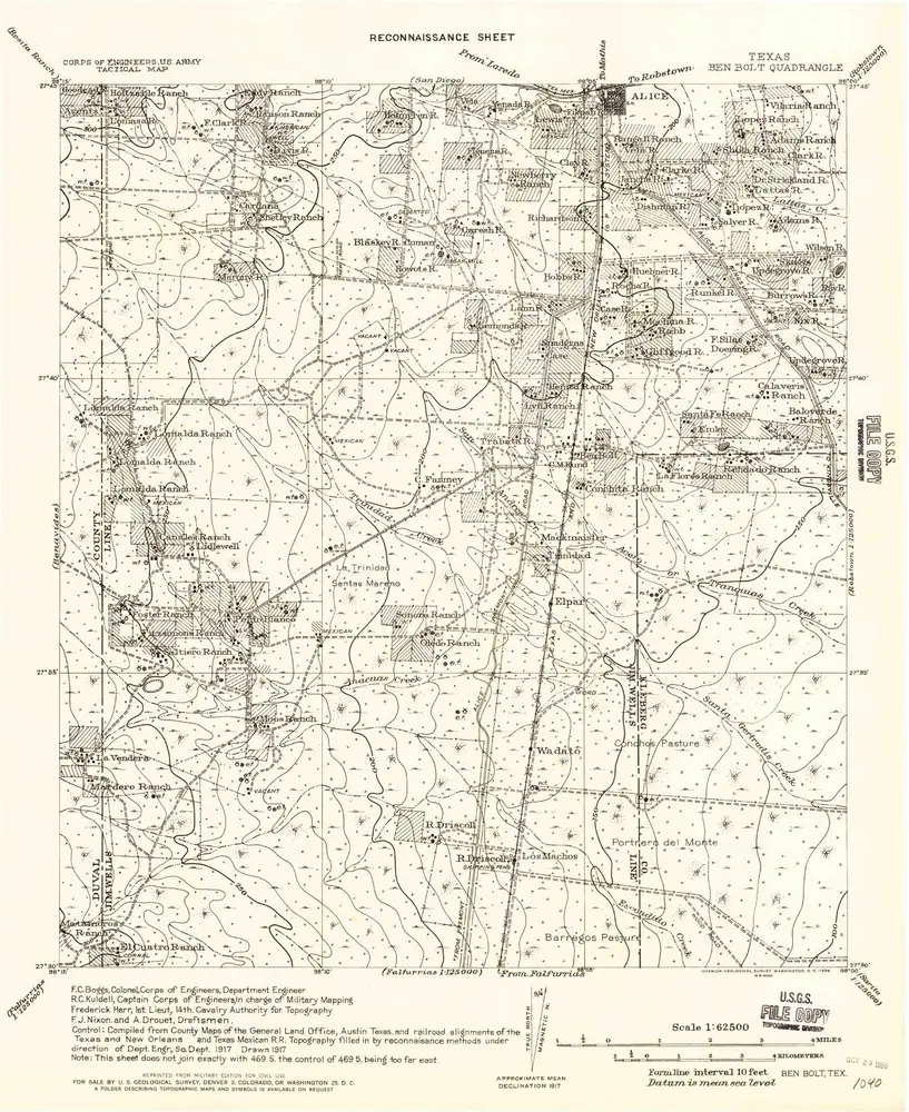 Voorbeeld van de oude kaart