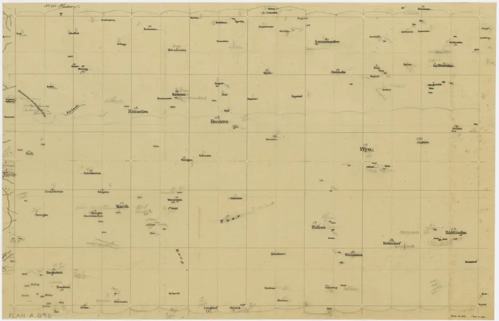 Vorlagen für die Topographische Karte des Kantons Zürich (Wild-Karte): Schrift-Pausen: Blatt VIII: Herdern