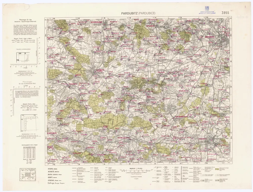 Voorbeeld van de oude kaart