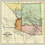 Official Map Of The Territory Of Arizona.