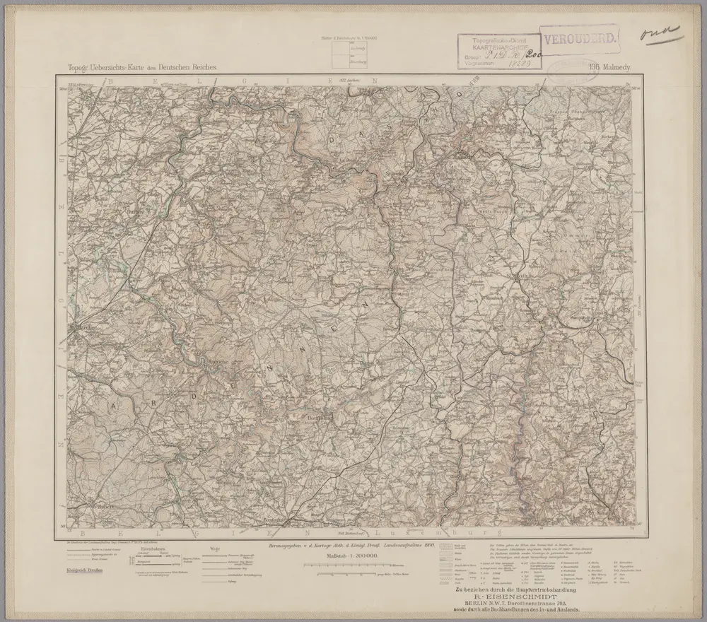 Voorbeeld van de oude kaart