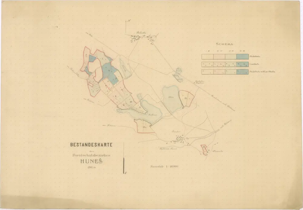 Porostní mapa revíru Huneš