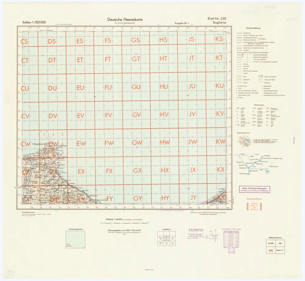 Voorbeeld van de oude kaart