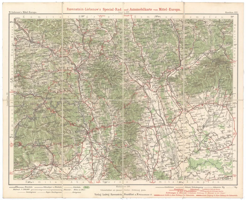 Voorbeeld van de oude kaart