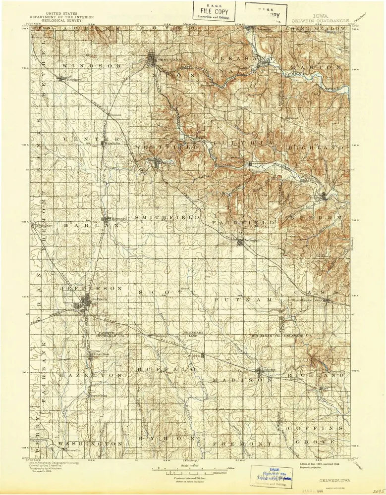 Voorbeeld van de oude kaart