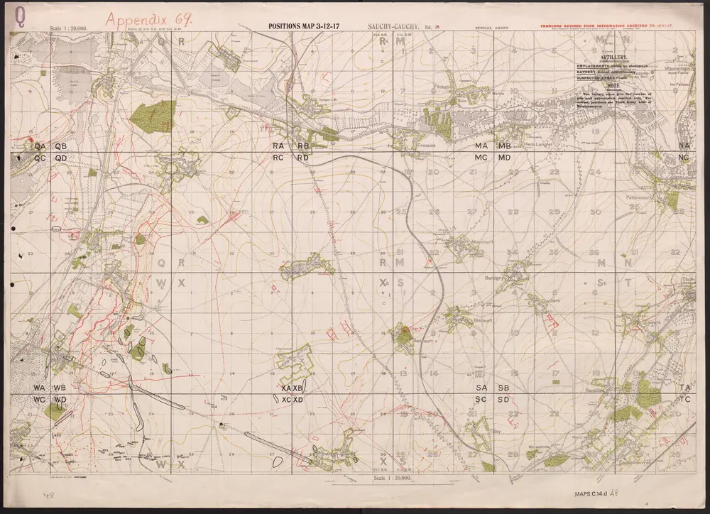 Voorbeeld van de oude kaart