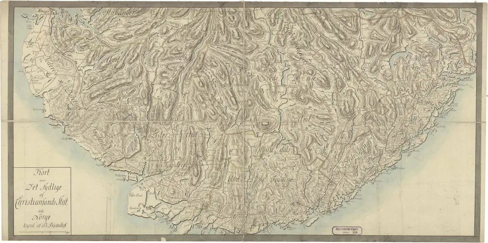 Norge 128-1: Kart over det sydlige af Christianssands Stift udi Norge