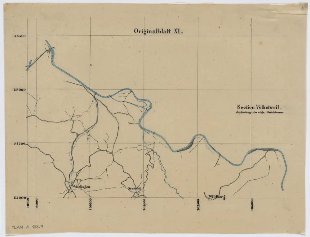 Voorbeeld van de oude kaart