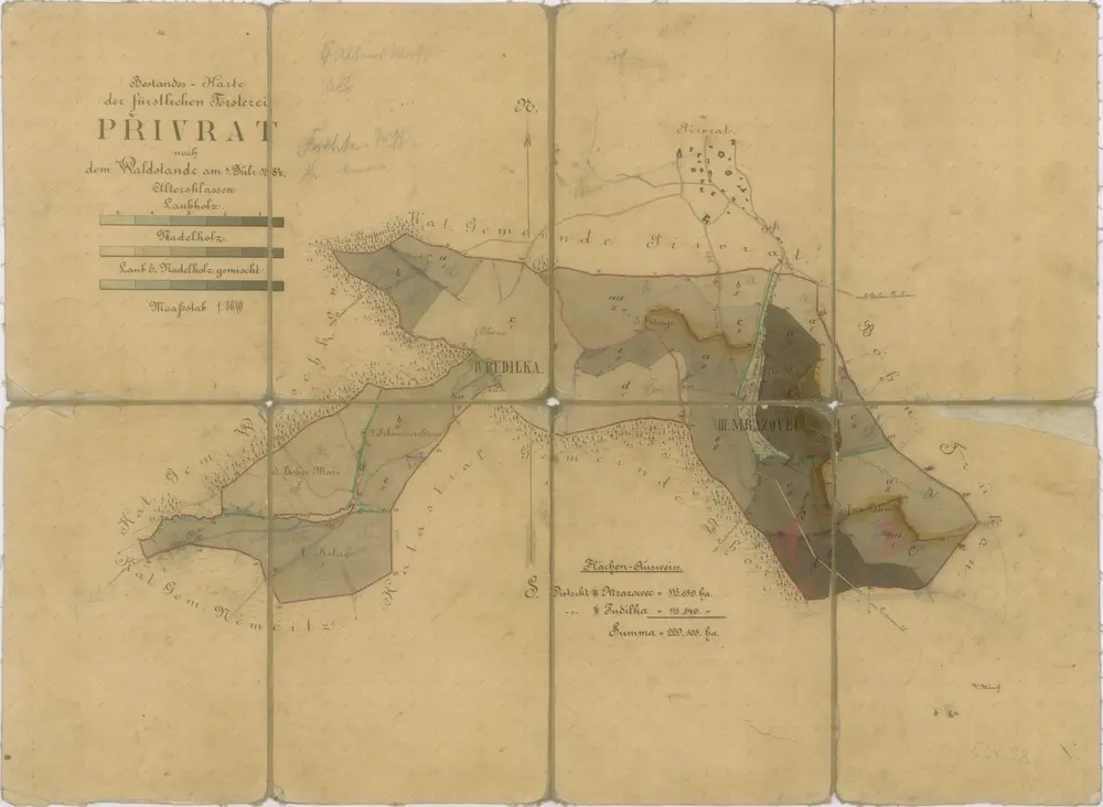 Voorbeeld van de oude kaart