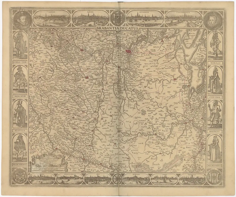 Tabula DUCATUS BRABANTIAE continens Marchionatum Sacri Imperii et Dominum Mechliniense