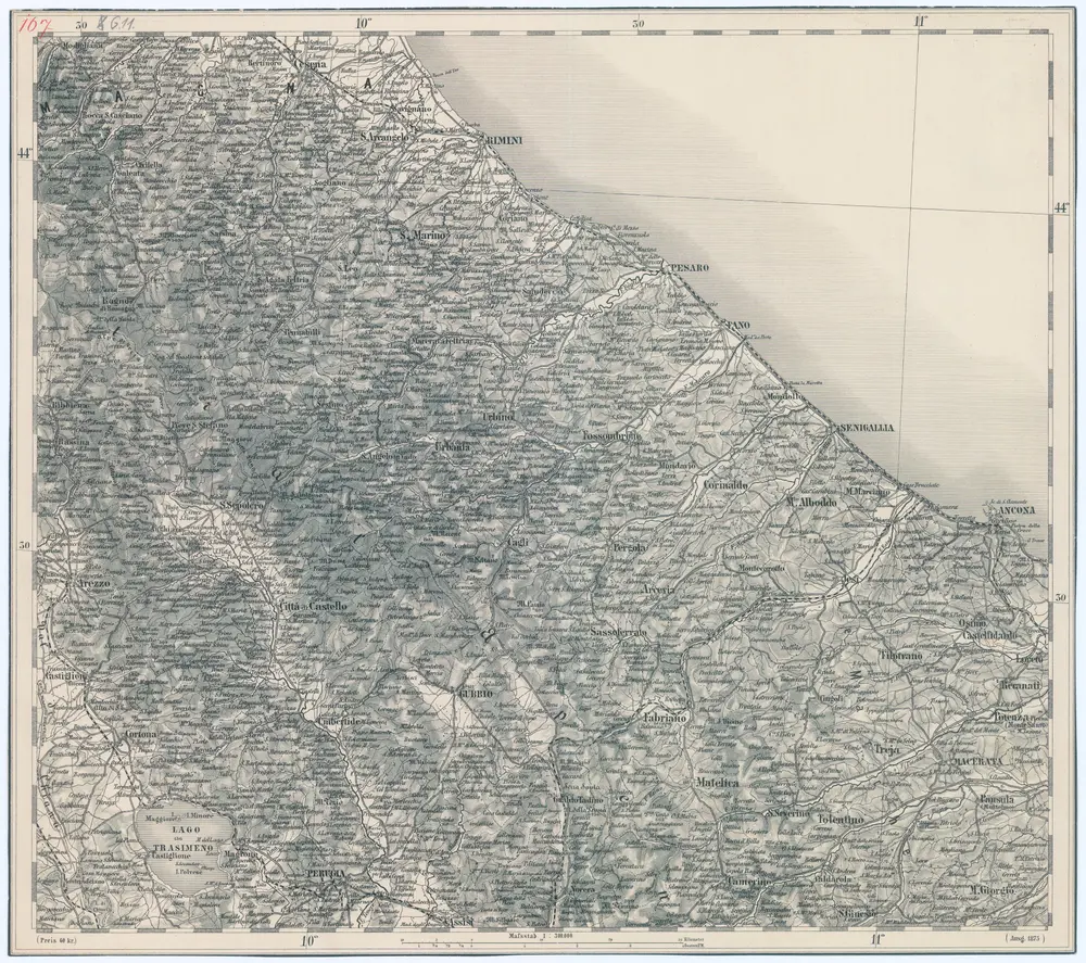 Voorbeeld van de oude kaart