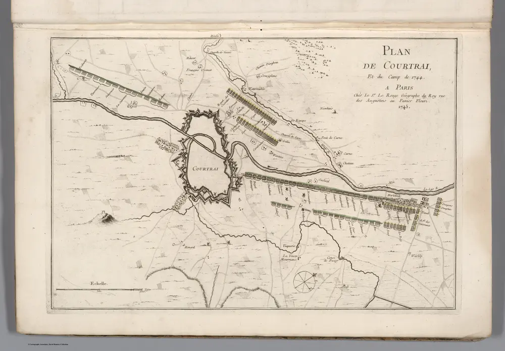 Plan de Courtrai et du camp 1744