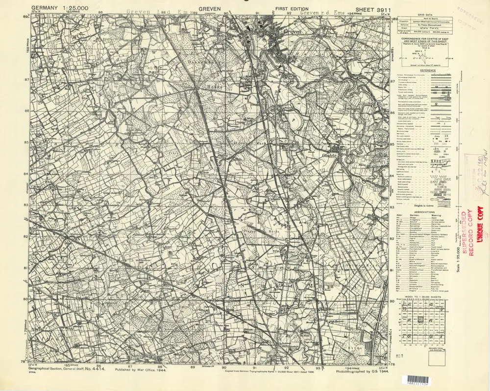 Voorbeeld van de oude kaart