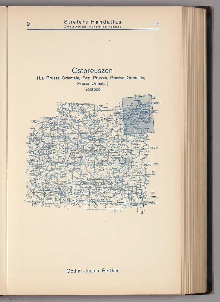 Index Map:  9.  Ostpreuszen.  East Prussia.