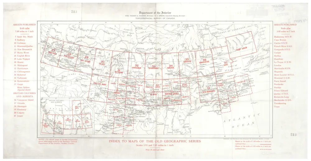 Aperçu de l'ancienne carte