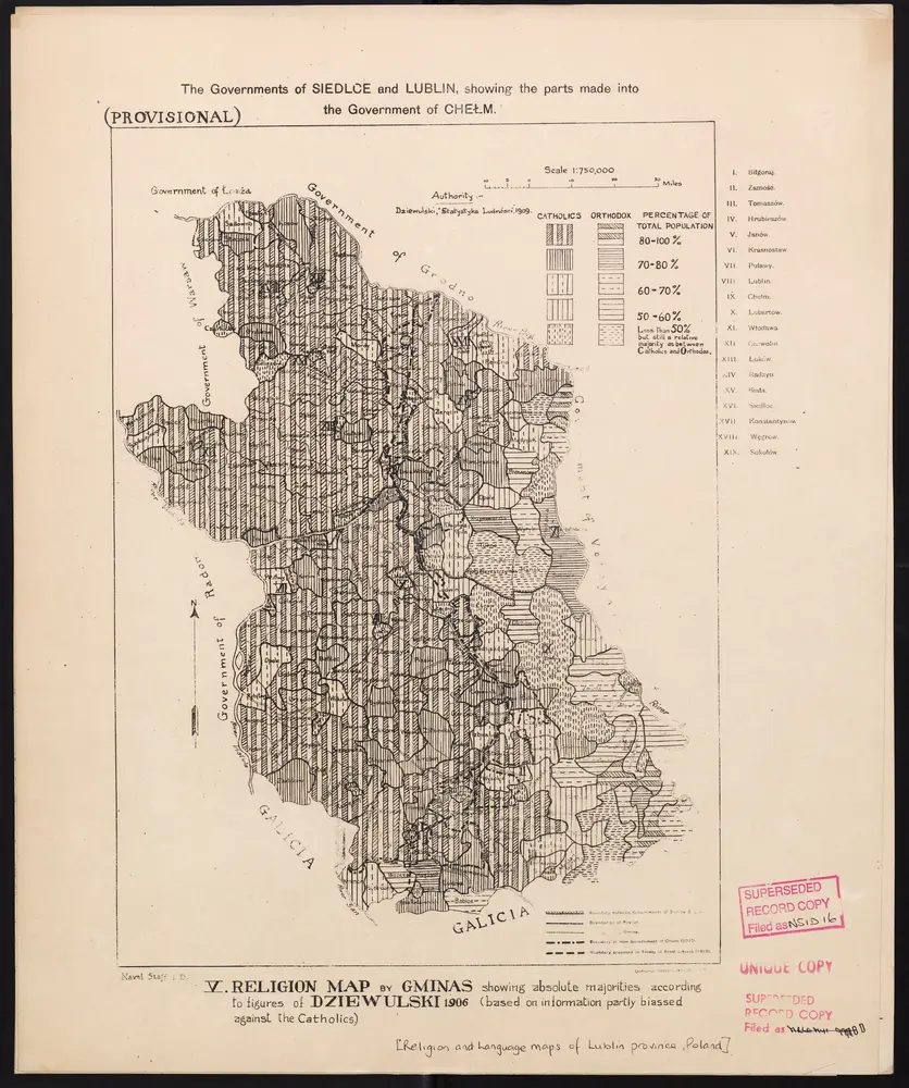 Voorbeeld van de oude kaart