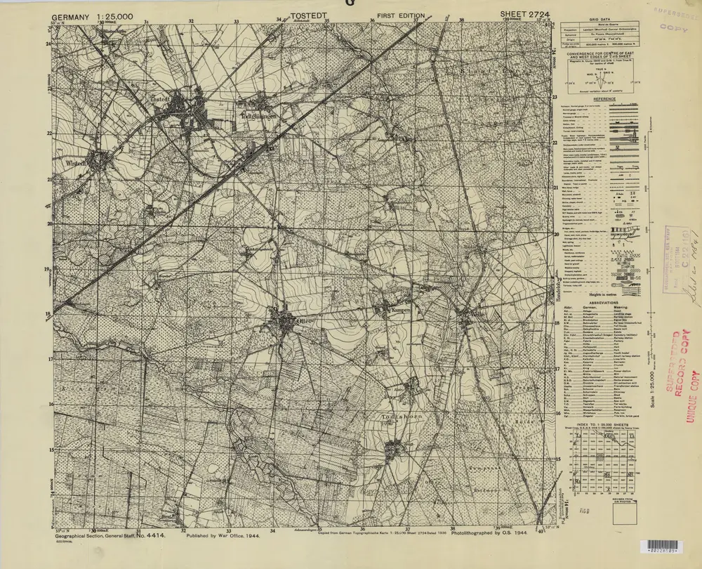 Voorbeeld van de oude kaart