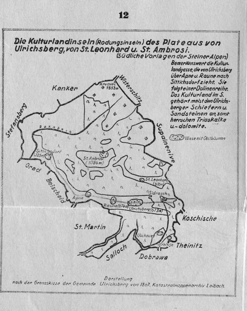 Voorbeeld van de oude kaart