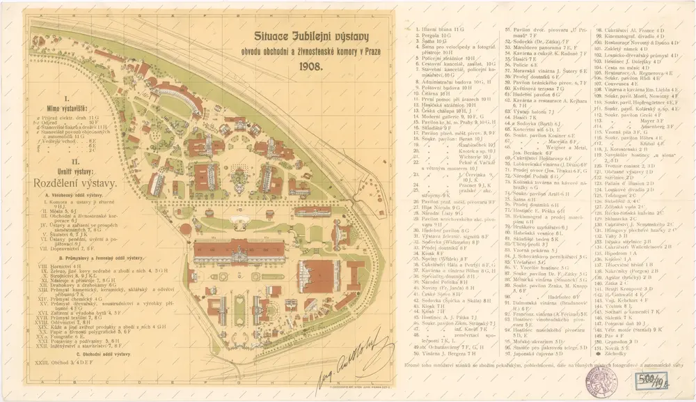 Situace Jubilejní výstavy v Praze 1908