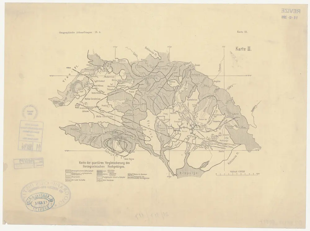 Voorbeeld van de oude kaart