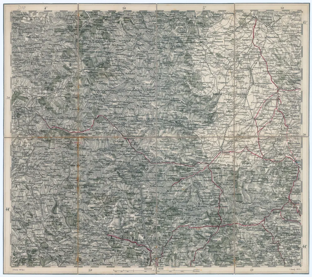 Voorbeeld van de oude kaart