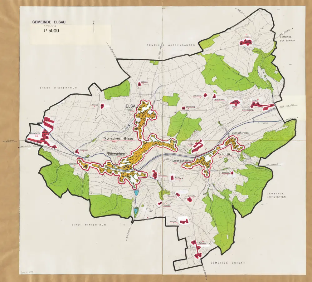 Voorbeeld van de oude kaart