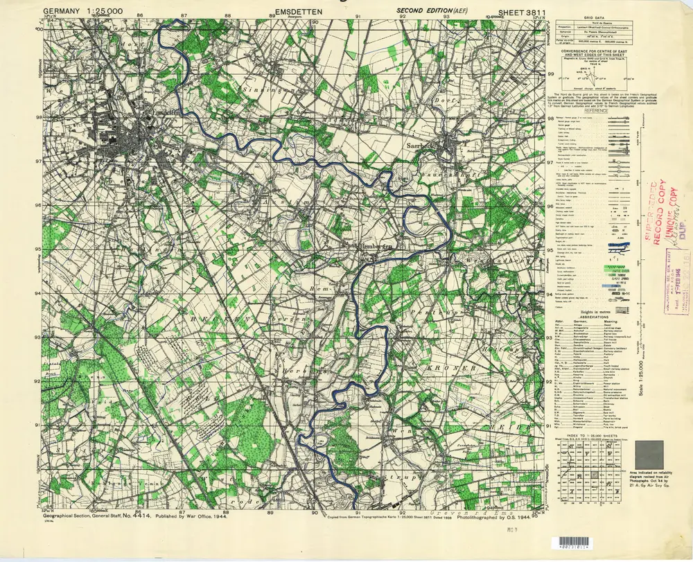 Voorbeeld van de oude kaart