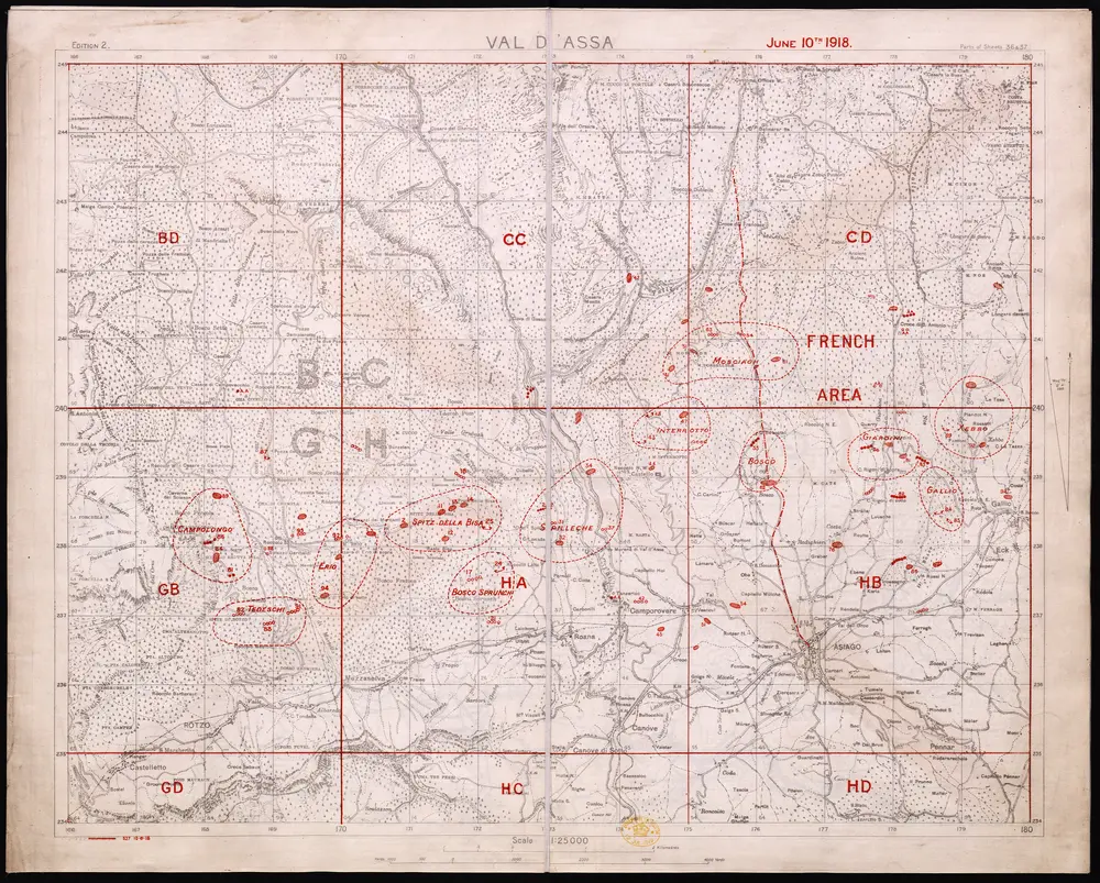 Voorbeeld van de oude kaart