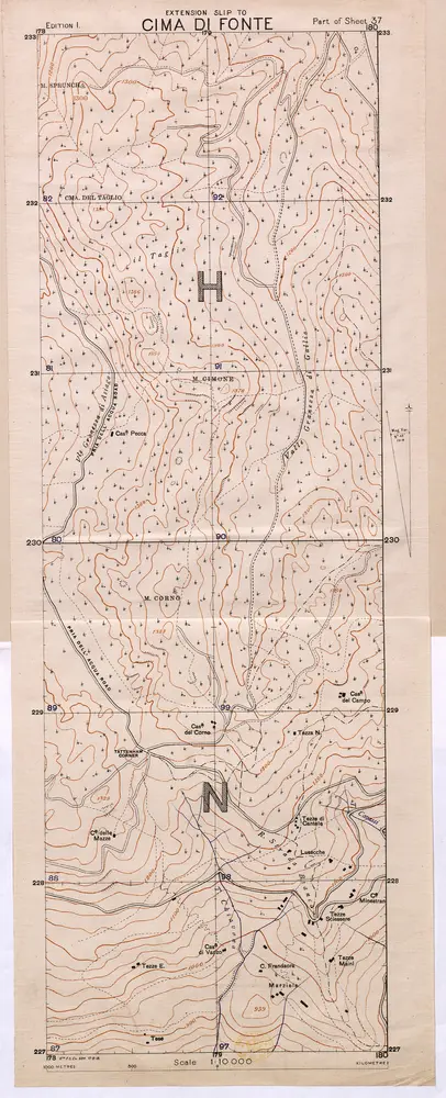 Voorbeeld van de oude kaart