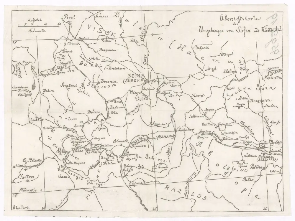 Voorbeeld van de oude kaart